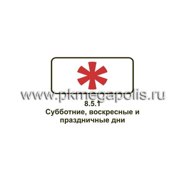 8.5.1 Субботние, воскресные и праздничные дни